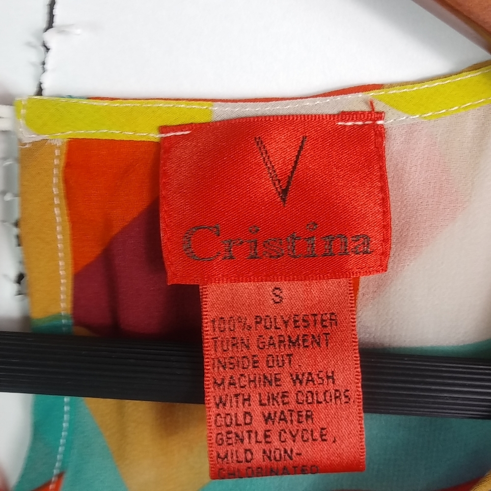 V Cristina S Kaliedoscope Bell Sleeved Blouse Top Multi - Picture 2 of 4